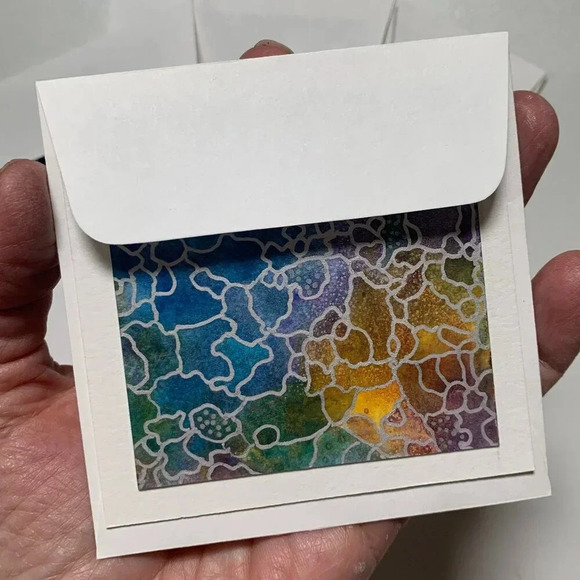 Original Handmade Abstract Watercolor Card Set - 6 Unique Blank Note Cards OOAK - Picture 3 of 14